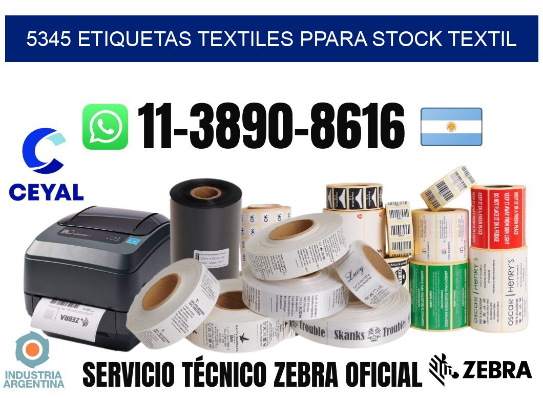 5345 Etiquetas textiles ppara stock textil