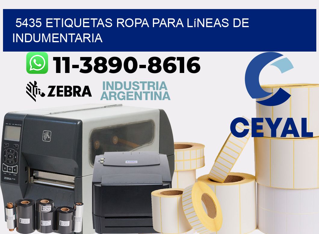 5435 Etiquetas ropa para líneas de indumentaria