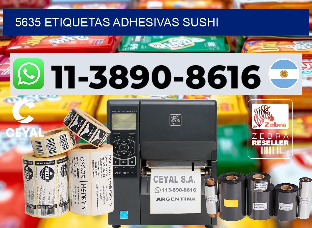 5635 etiquetas adhesivas sushi