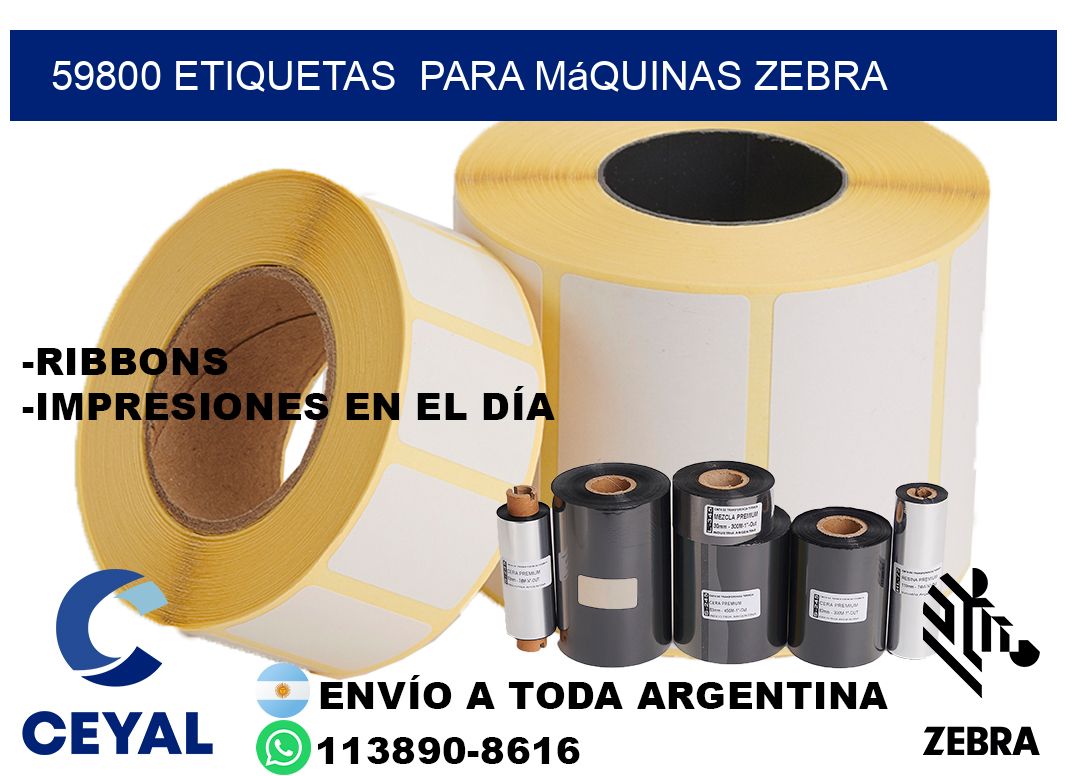 59800 etiquetas para máquinas Zebra