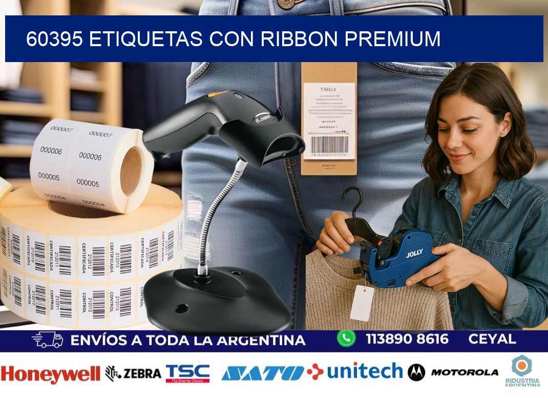 60395 etiquetas con ribbon premium