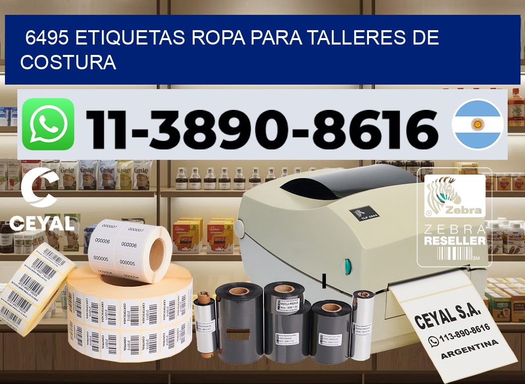 6495 Etiquetas ropa para talleres de costura