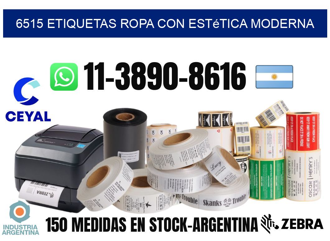 6515 Etiquetas ropa con estética moderna