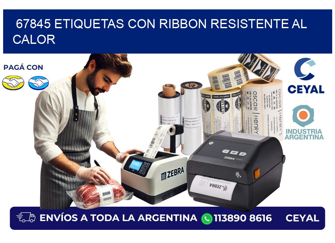 67845 etiquetas con ribbon resistente al calor