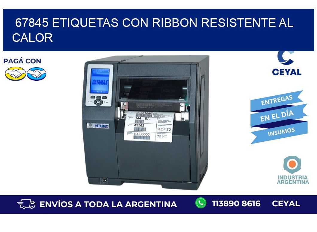 67845 etiquetas con ribbon resistente al calor