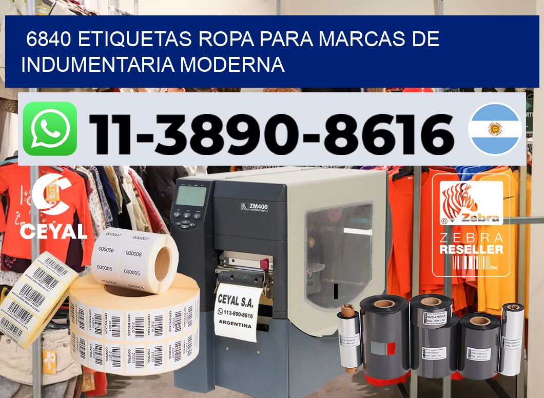 6840 Etiquetas ropa para marcas de indumentaria moderna