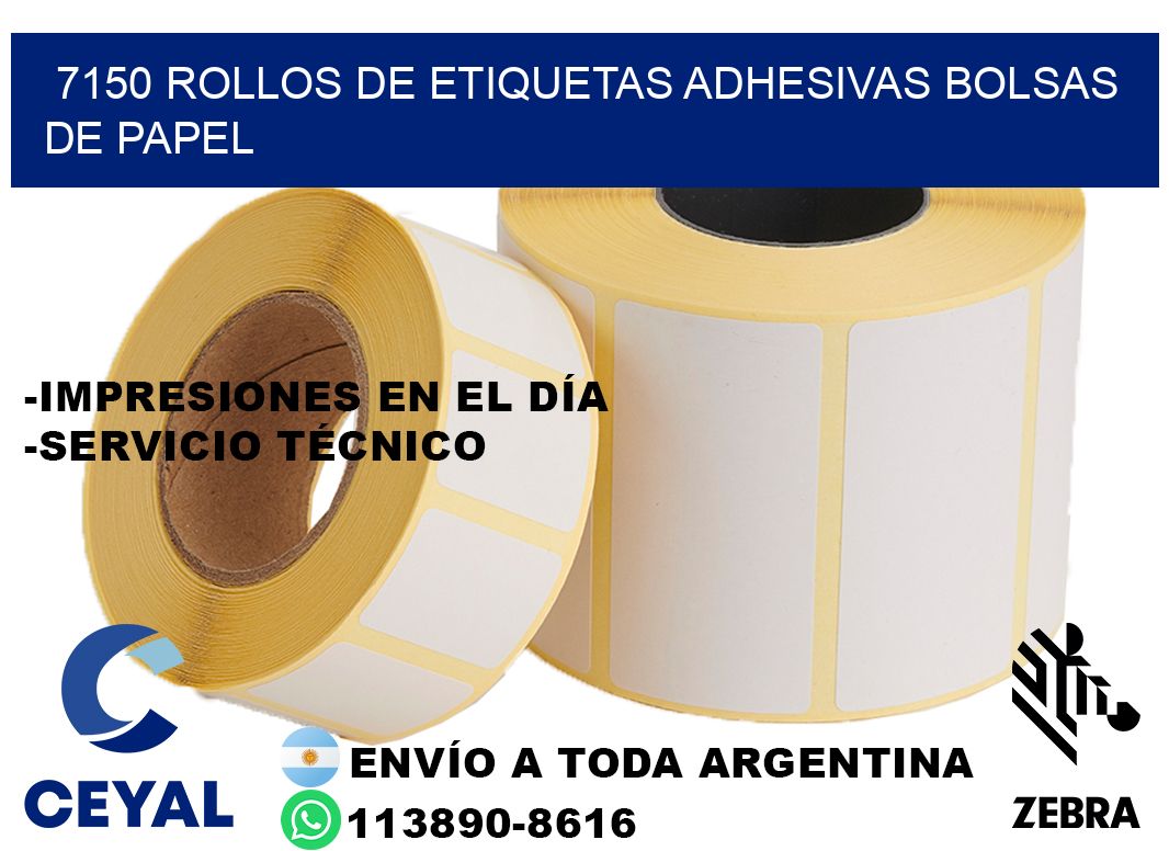 7150 rollos de etiquetas adhesivas bolsas de papel