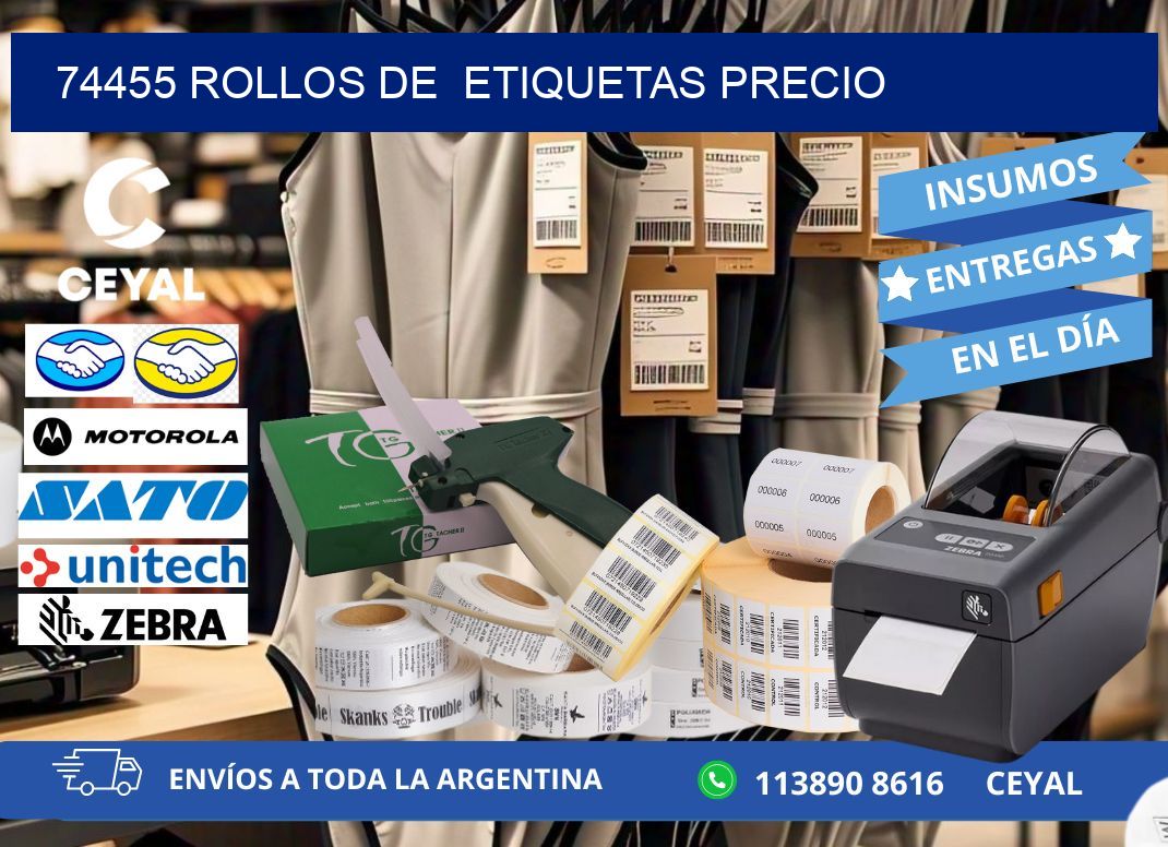 74455 rollos de  etiquetas precio