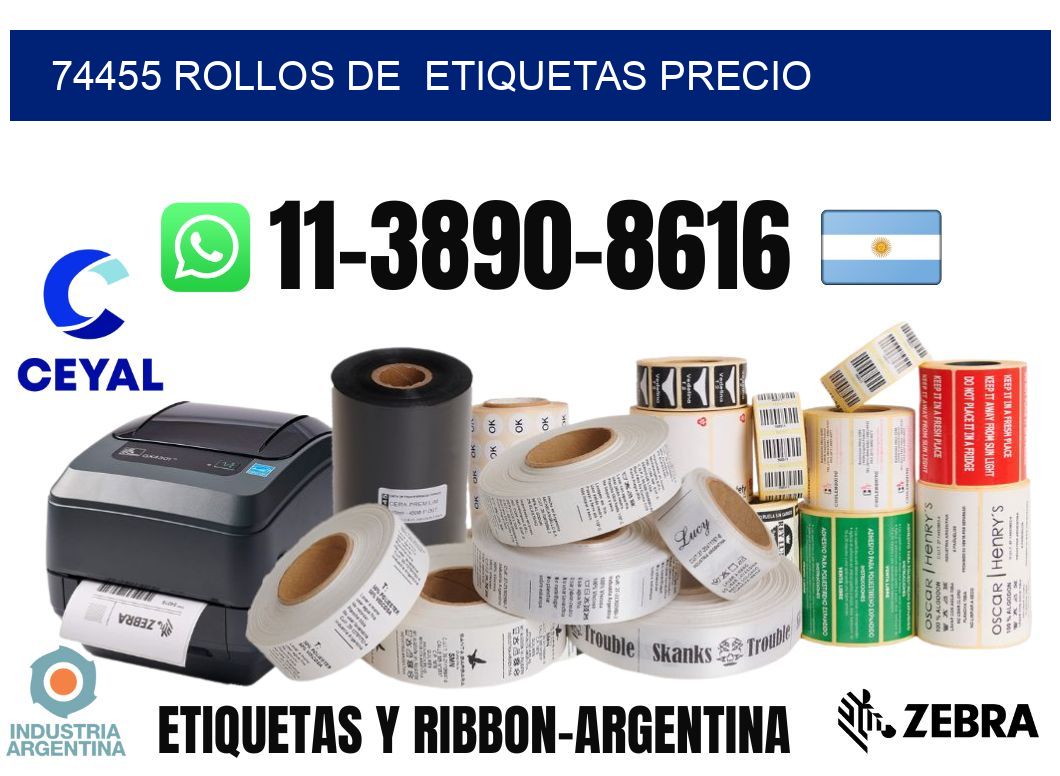 74455 rollos de  etiquetas precio