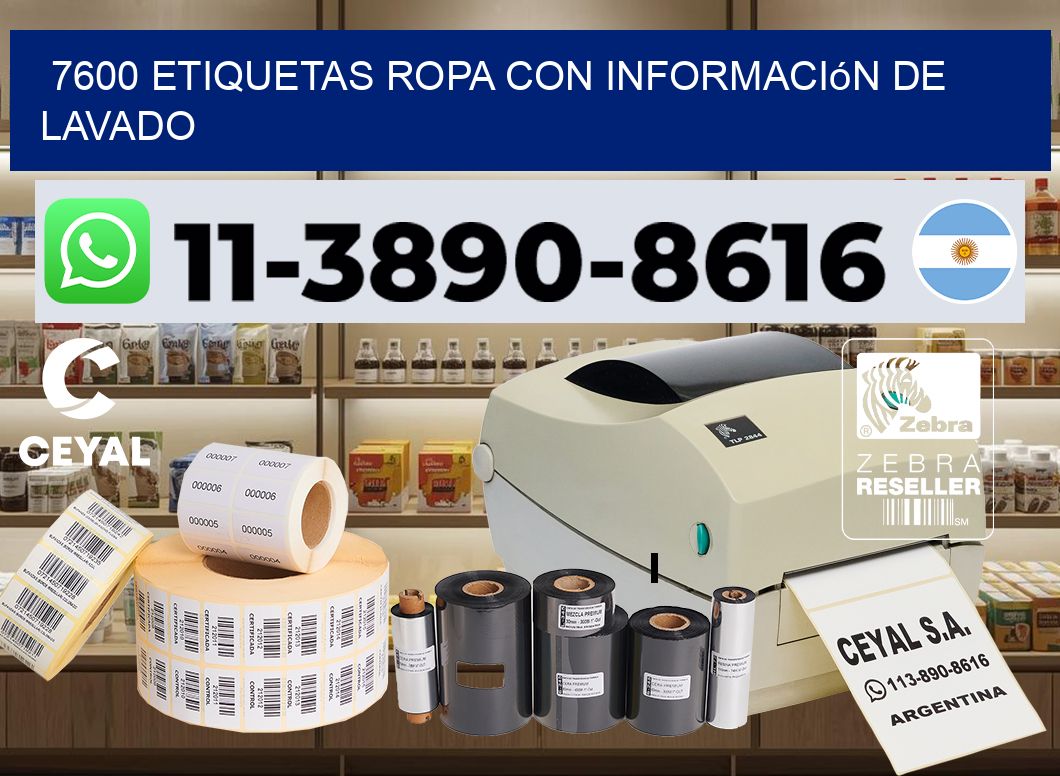 7600 Etiquetas ropa con información de lavado