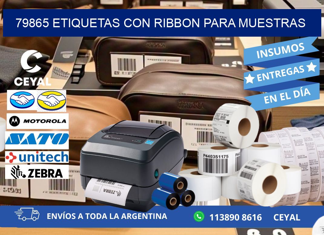 79865 etiquetas con ribbon para muestras
