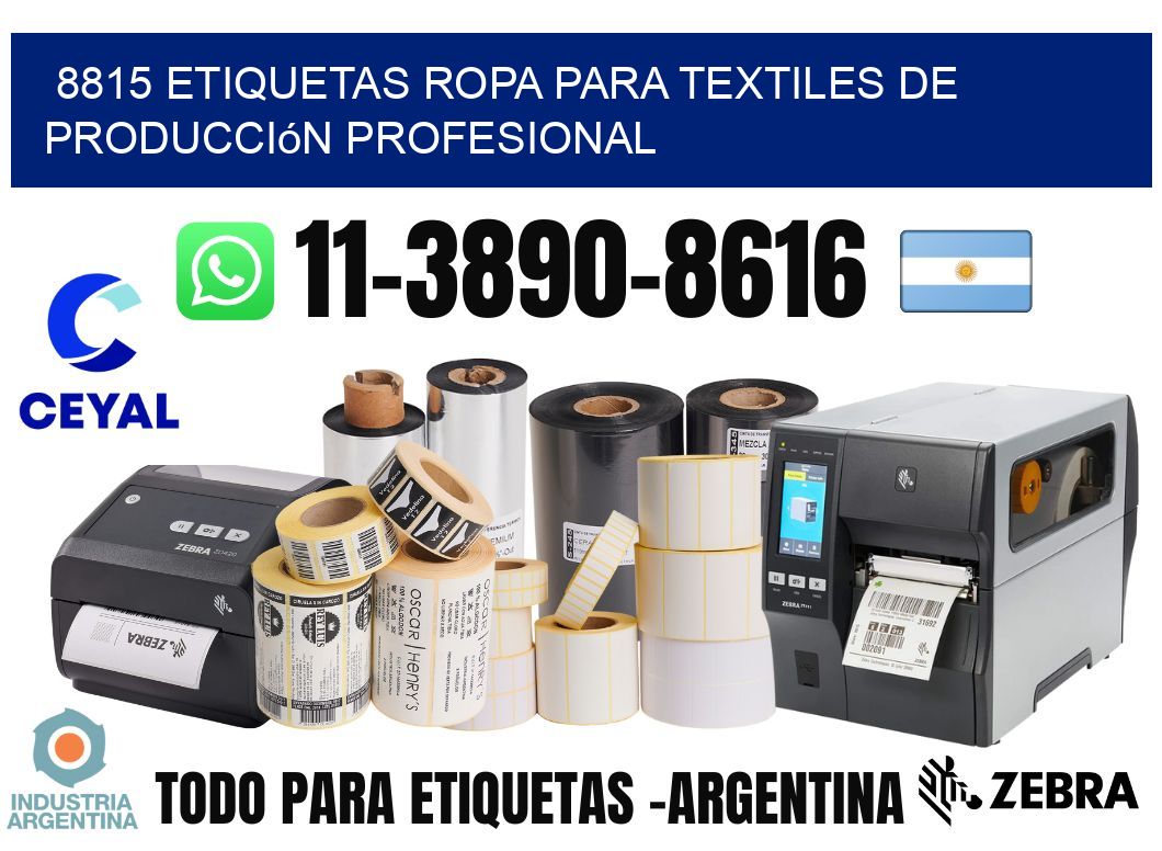 8815 Etiquetas ropa para textiles de producción profesional