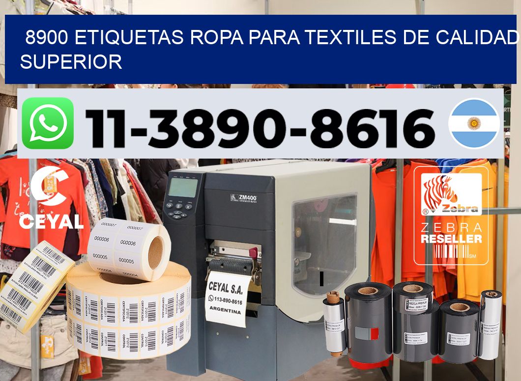 8900 Etiquetas ropa para textiles de calidad superior