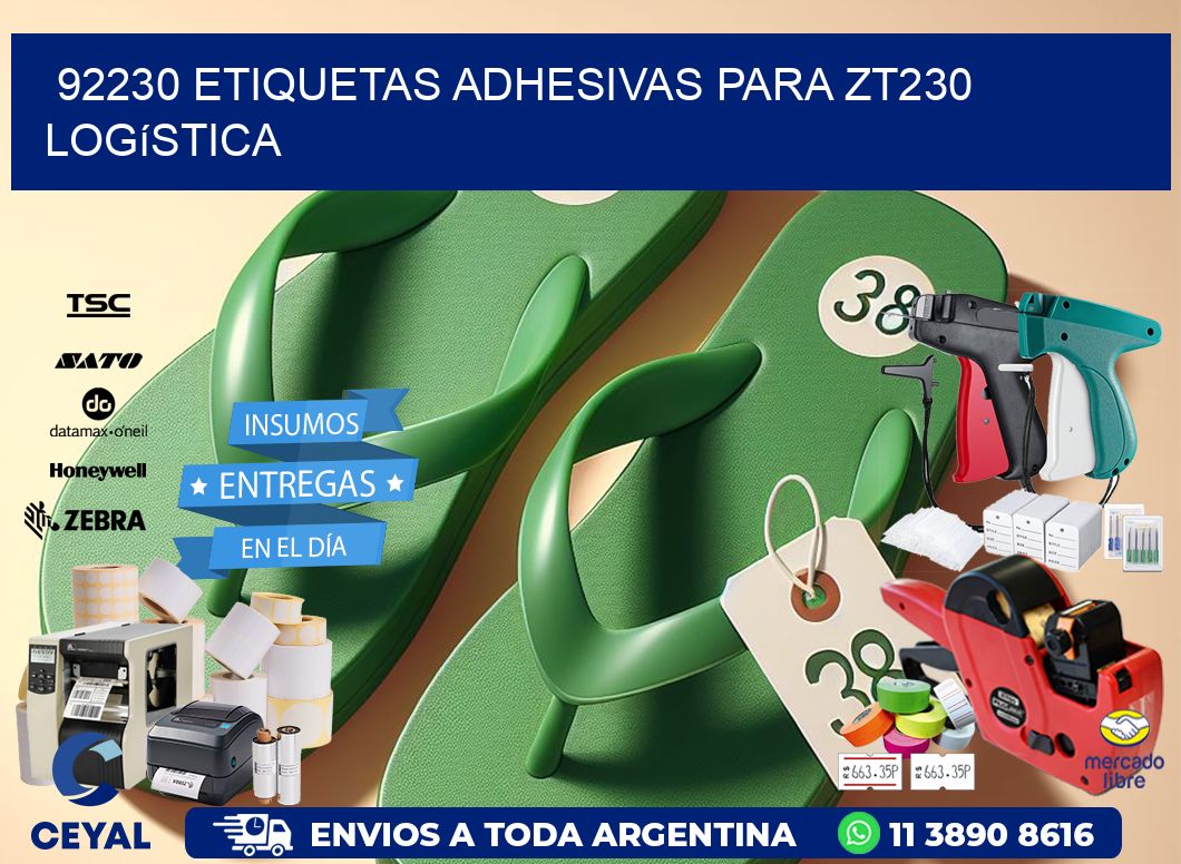 92230 etiquetas adhesivas para zt230 logística