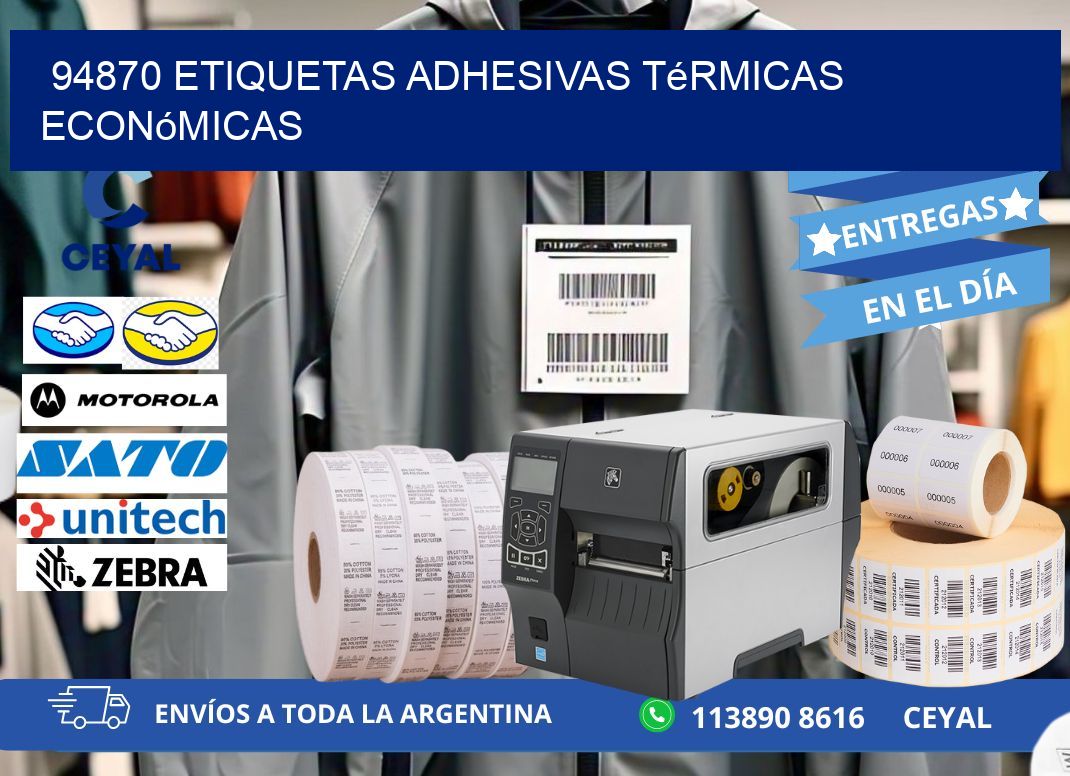 94870 etiquetas adhesivas térmicas económicas