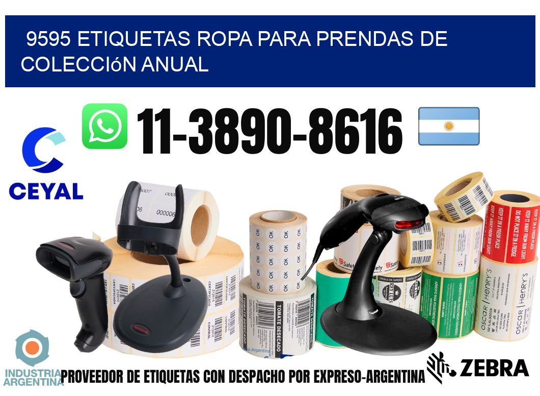 9595 Etiquetas ropa para prendas de colección anual