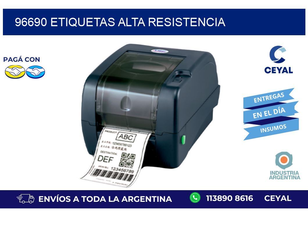 96690 etiquetas alta resistencia