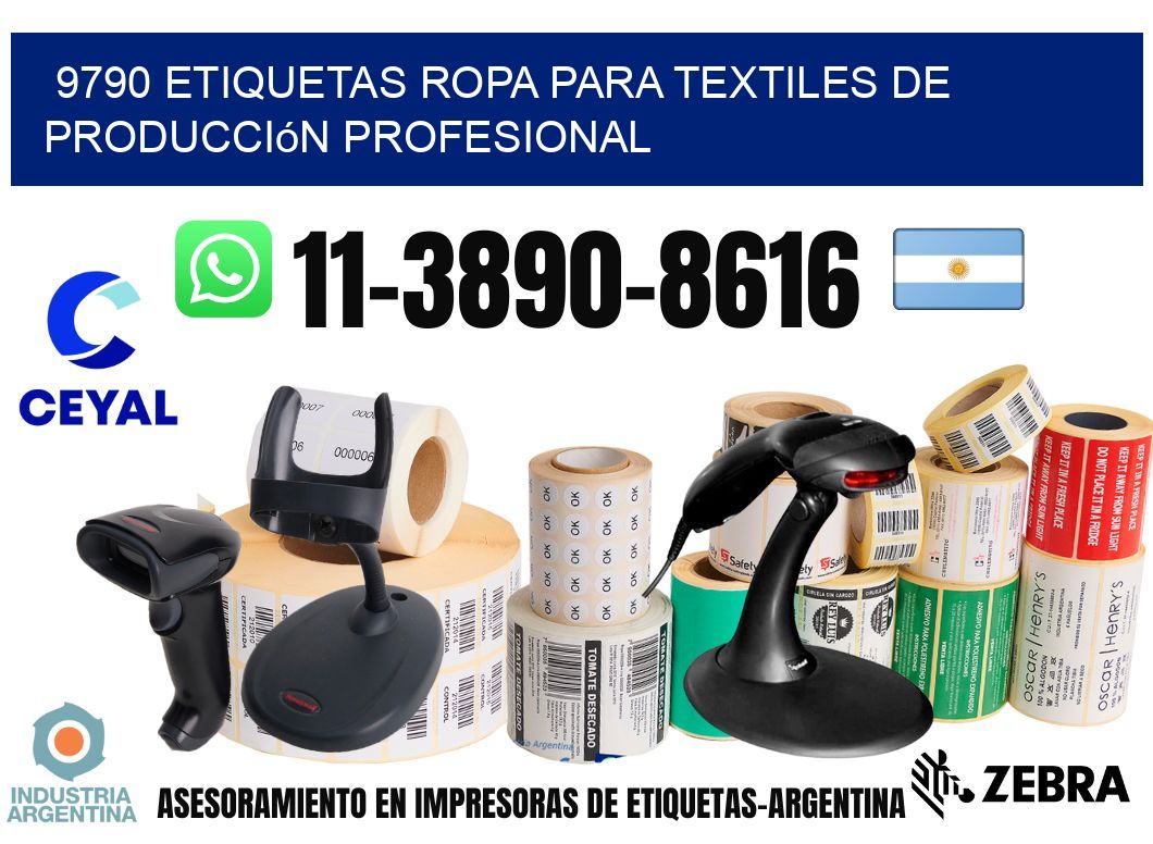 9790 Etiquetas ropa para textiles de producción profesional