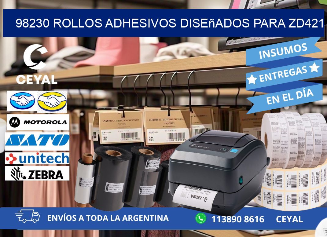 98230 rollos adhesivos diseñados para zd421