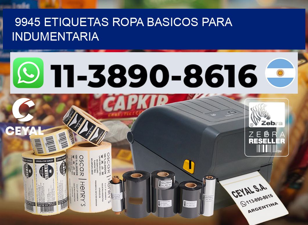 9945 Etiquetas ropa basicos para indumentaria