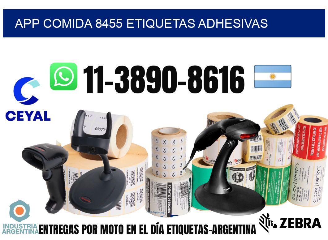 App comida 8455 etiquetas adhesivas