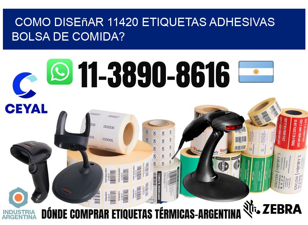 como diseñar 11420 etiquetas adhesivas bolsa de comida?