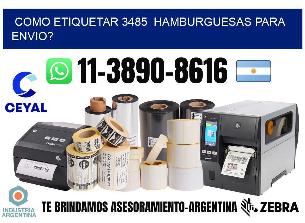 como etiquetar 3485 hamburguesas para envio?