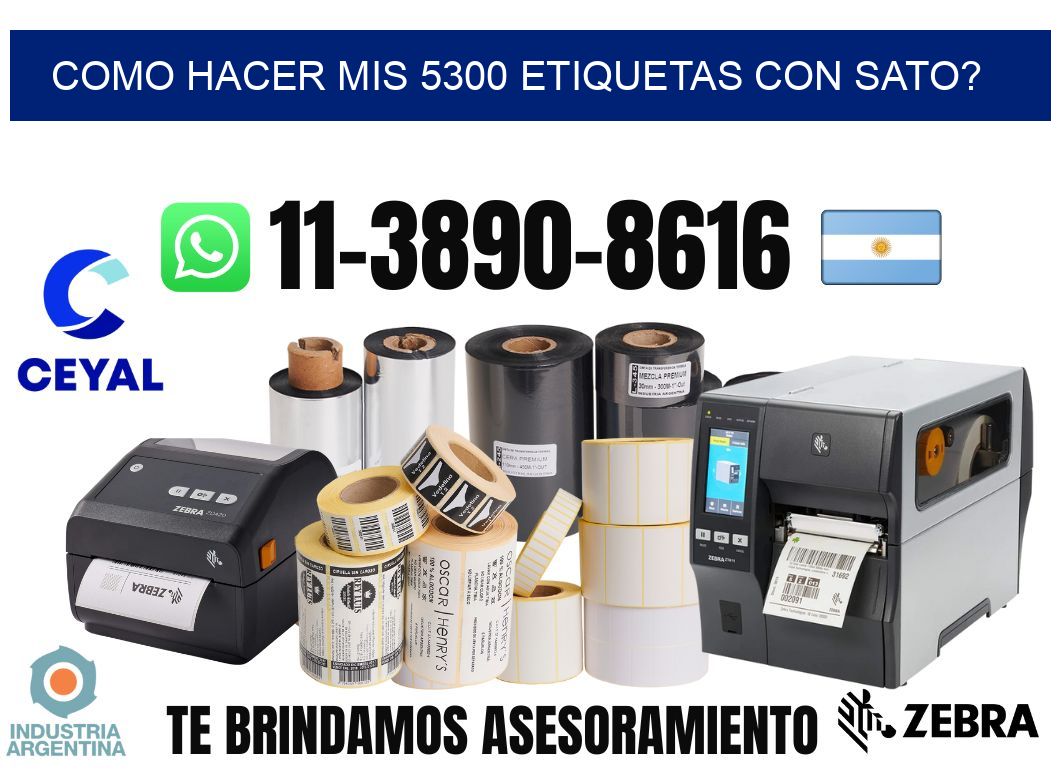 como hacer mis 5300 etiquetas con sato?