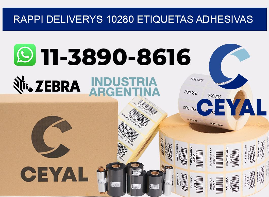 rappi deliverys 10280 etiquetas adhesivas