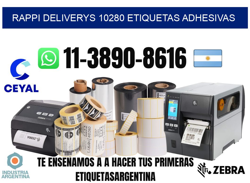 rappi deliverys 10280 etiquetas adhesivas