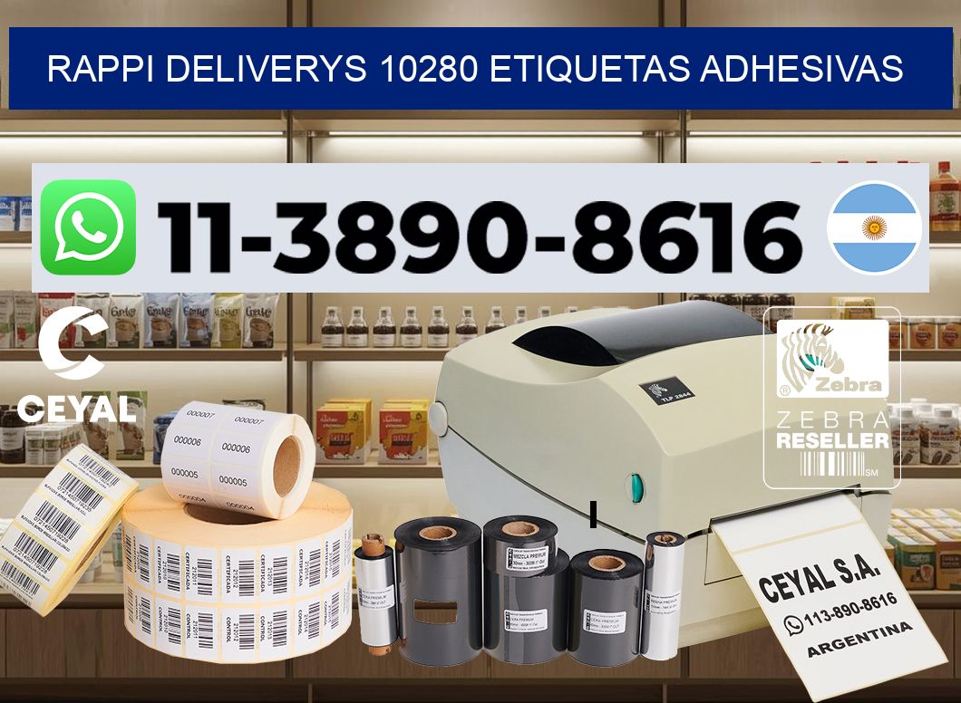 rappi deliverys 10280 etiquetas adhesivas