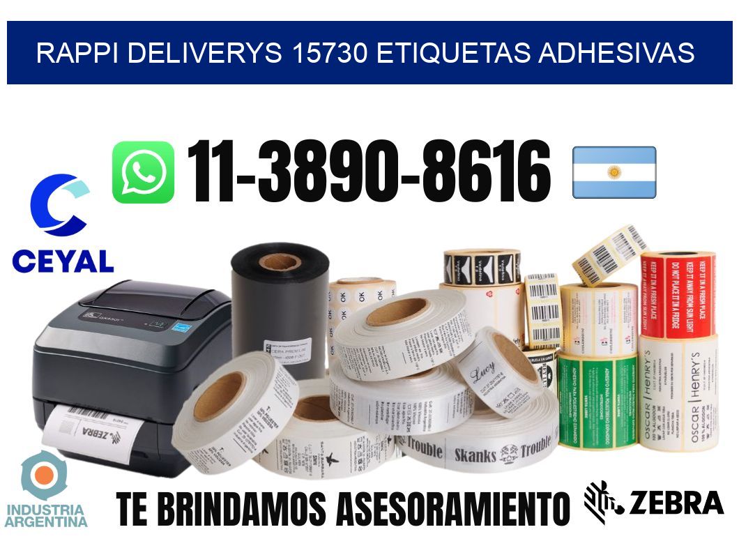 rappi deliverys 15730 etiquetas adhesivas