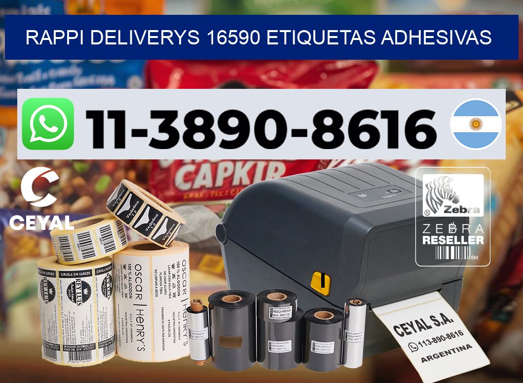 rappi deliverys 16590 etiquetas adhesivas