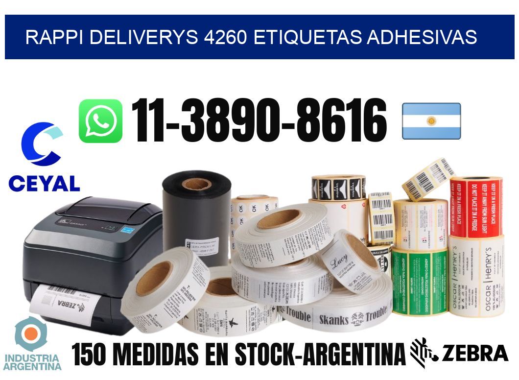 rappi deliverys 4260 etiquetas adhesivas