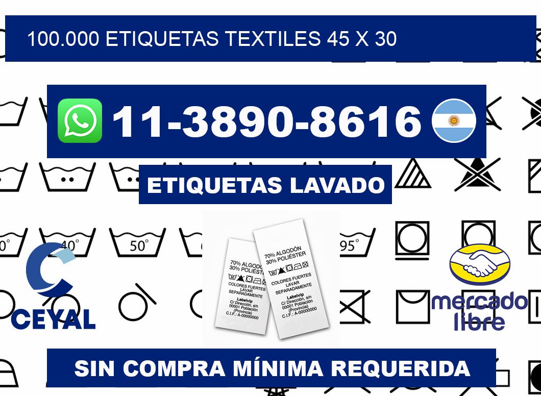 100.000 ETIQUETAS TEXTILES 45 x 30