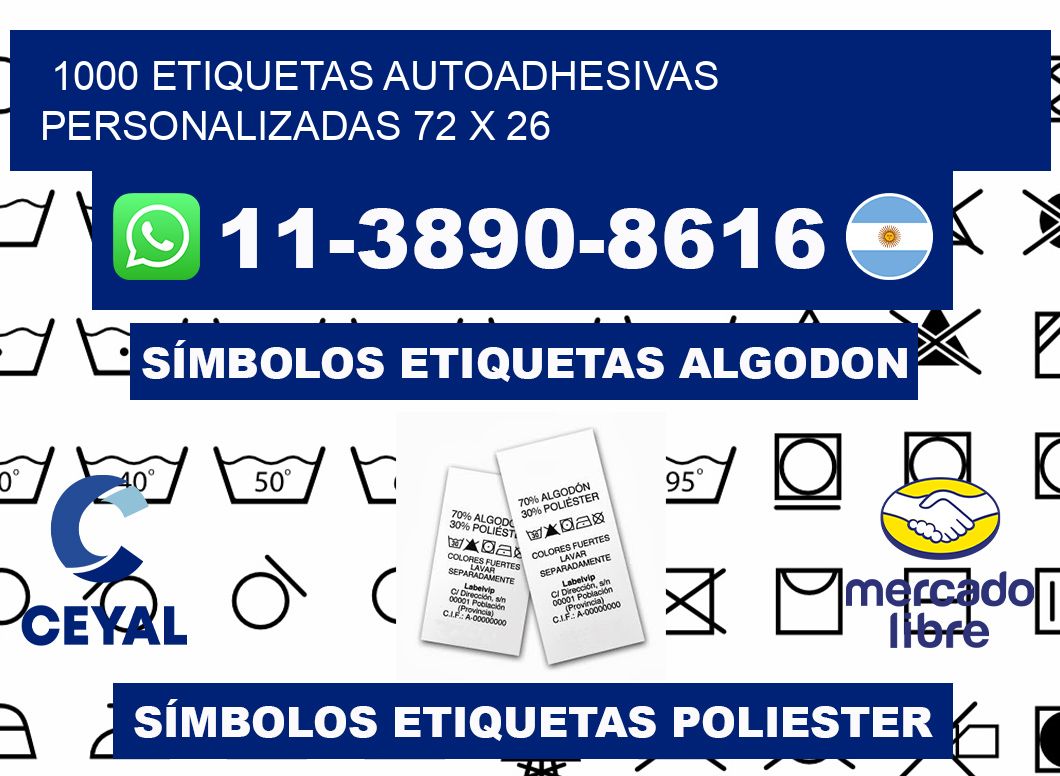 1000 Etiquetas autoadhesivas personalizadas 72 x 26