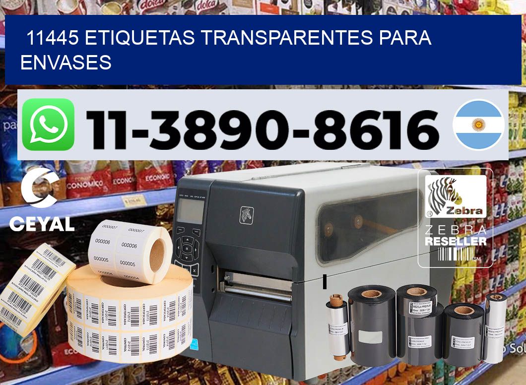 11445 Etiquetas transparentes para envases