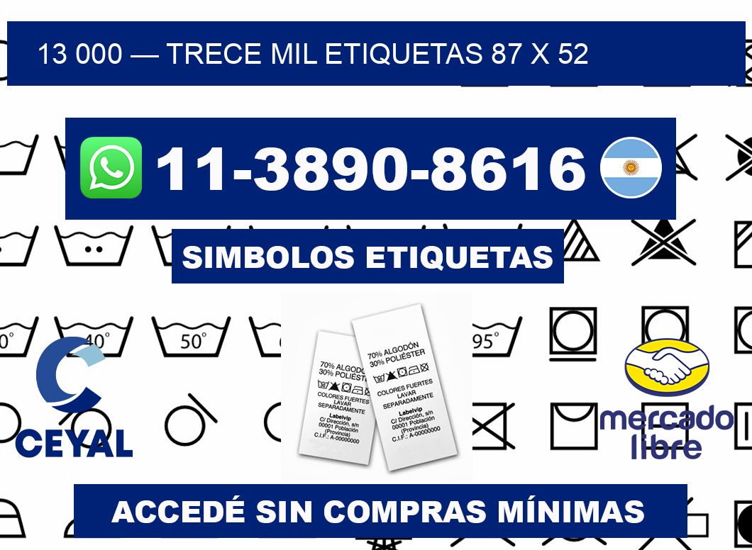 13 000 — trece mil etiquetas 87 x 52