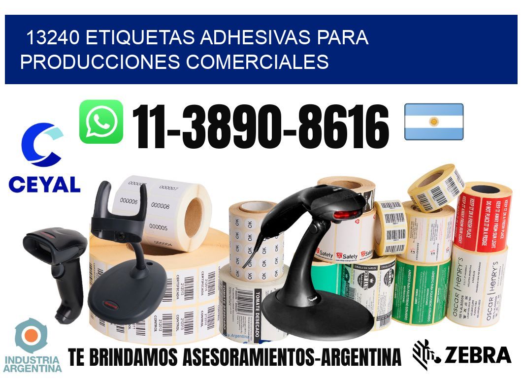 13240 Etiquetas adhesivas para producciones comerciales