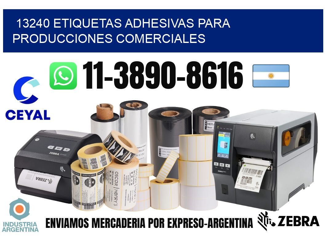 13240 Etiquetas adhesivas para producciones comerciales