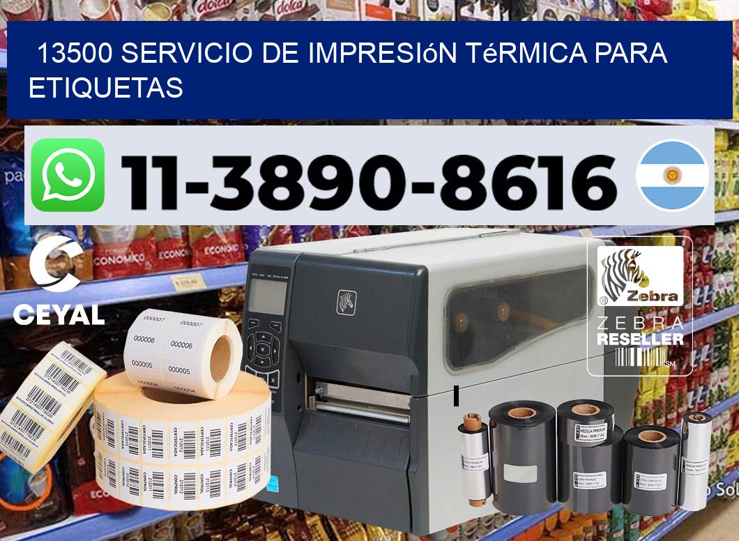 13500 Servicio de impresión térmica para etiquetas