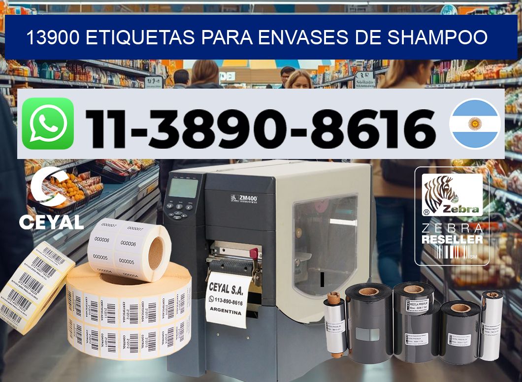 13900 Etiquetas para envases de shampoo