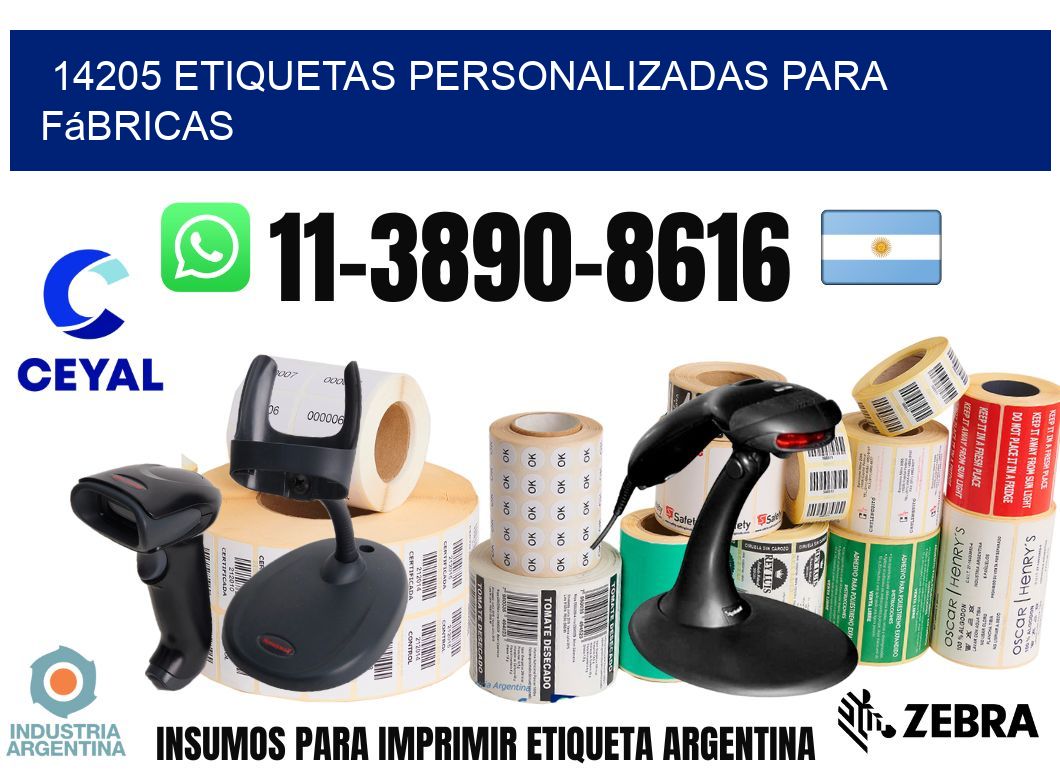 14205 Etiquetas personalizadas para fábricas