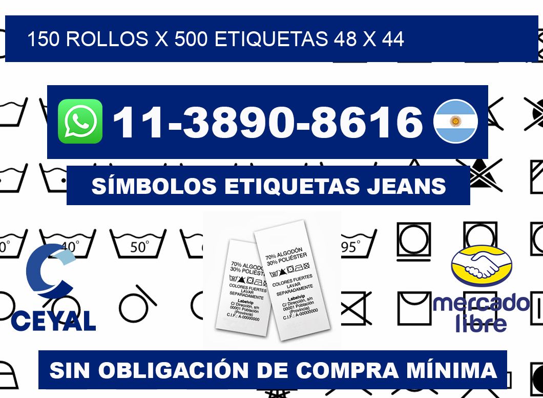 150 rollos x 500 etiquetas 48 x 44