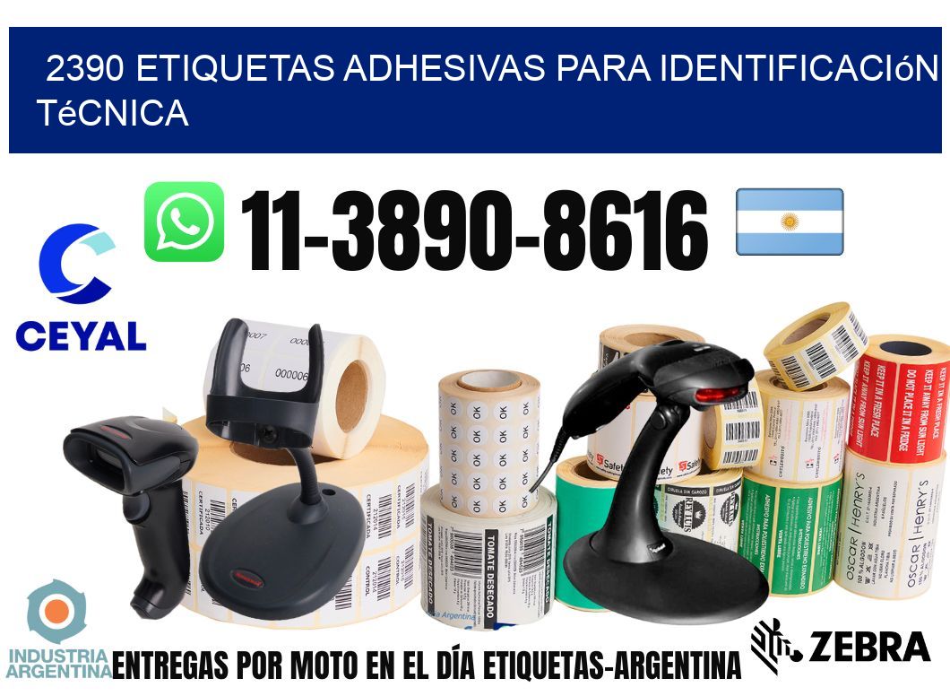 2390 Etiquetas adhesivas para identificación técnica