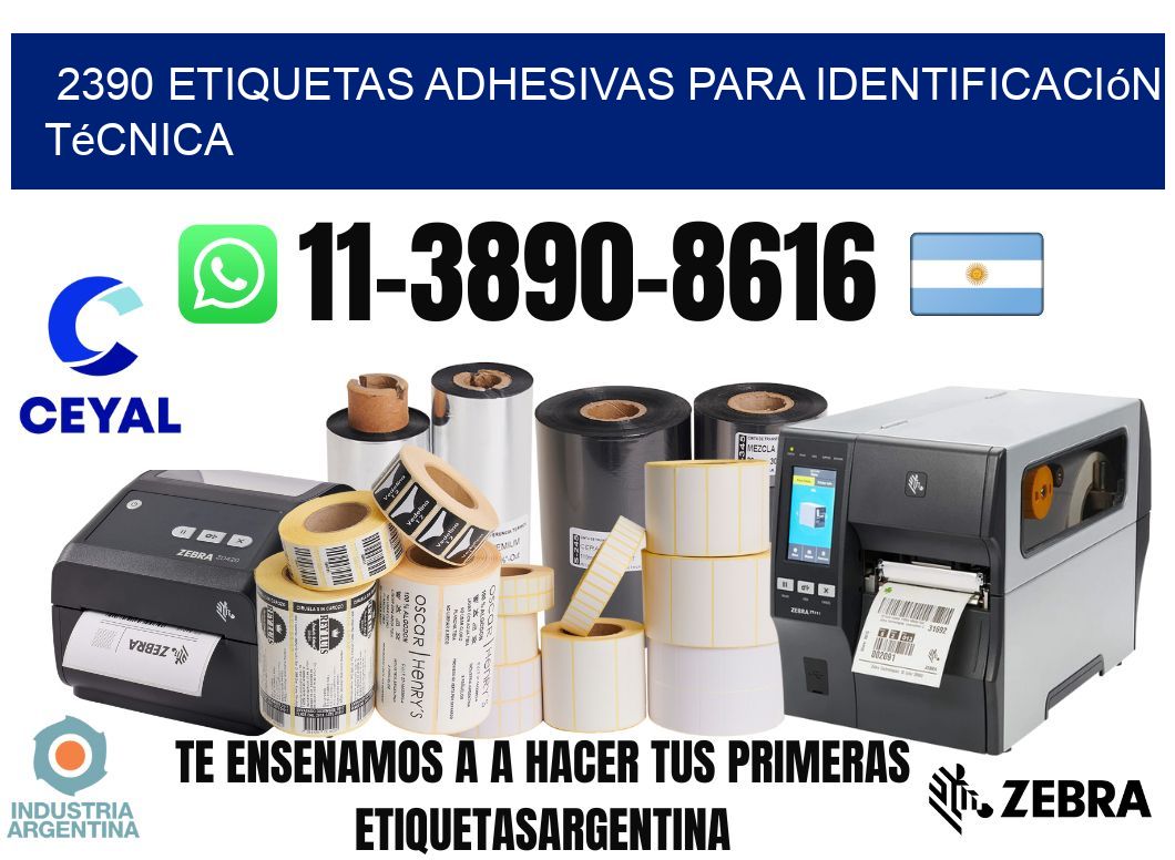 2390 Etiquetas adhesivas para identificación técnica