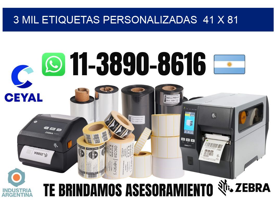 3 mil etiquetas personalizadas  41 x 81