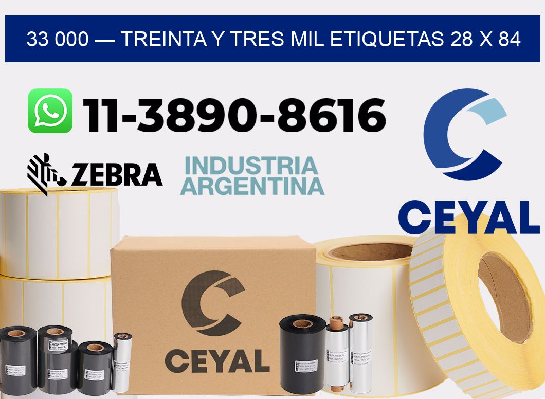33 000 — treinta y tres mil etiquetas 28 x 84