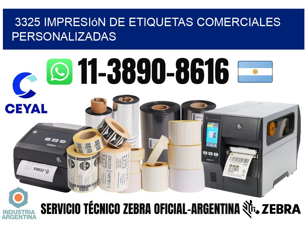 3325 Impresión de etiquetas comerciales personalizadas