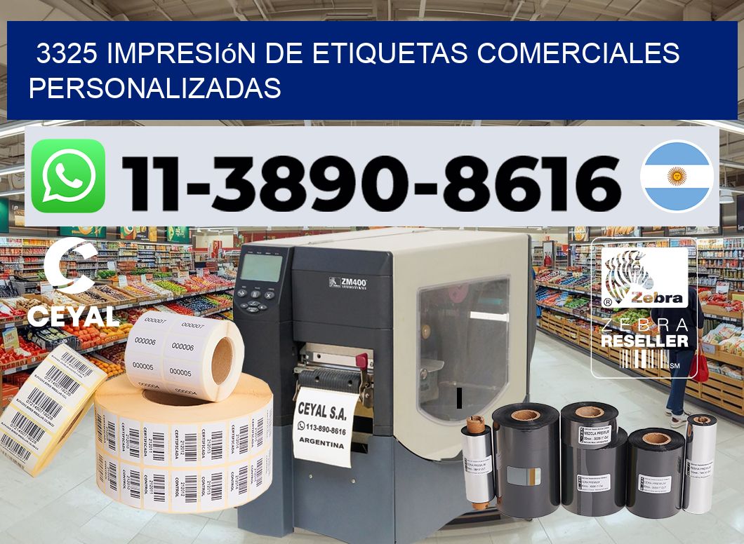 3325 Impresión de etiquetas comerciales personalizadas